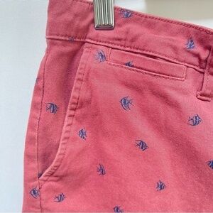 Jachs New York Bleecker Fit Men's Preppy Fish Shorts in Dusty Red, Size 32